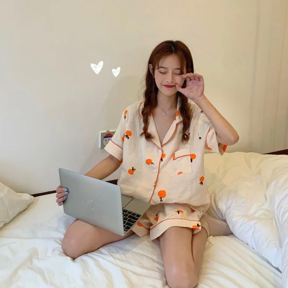 3/$20 YESSTYLE Tanee - Pajama Set: Printed Short-Sleeve Top + Shorts